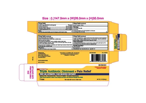 Triple AntibioticFirst Aid Antibiotic plus Pain Relief packaging