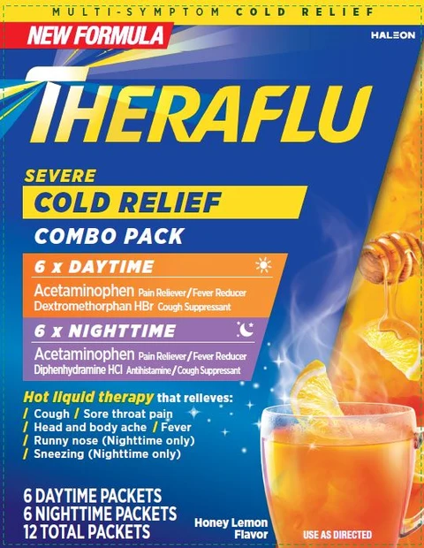 TherafluSevere Cold Relief Combo Pack packaging