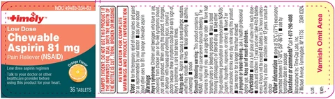 aspirinlow dose chewable packaging