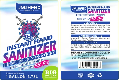 Wash-free hand sanitizer packaging