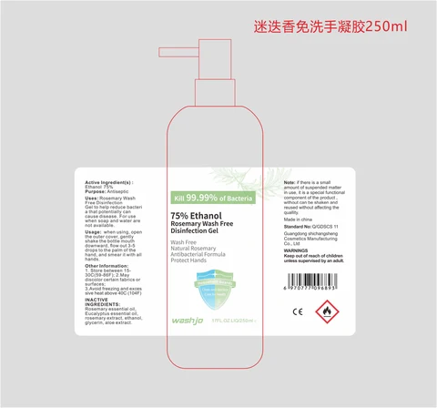 250 ml label