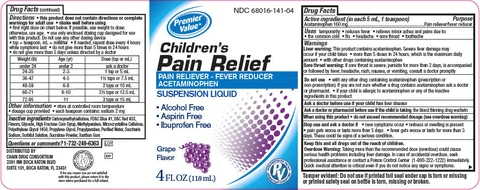 Childrens Pain Relief packaging