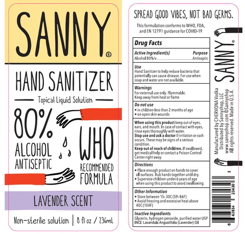 SANNY HAND SANITIZER 포장