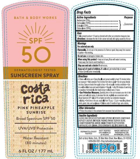 Bath and Body Works SPFPink Pineapple Sunrise 포장