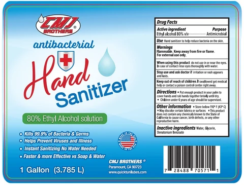 CMJ BROTHERS HAND SANITIZER packaging
