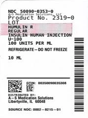 HUMULIN R packaging
