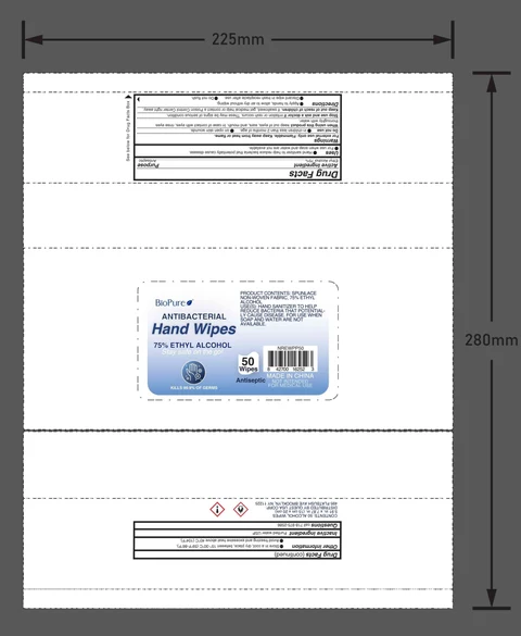 Antibacterial Hand Wipes 포장