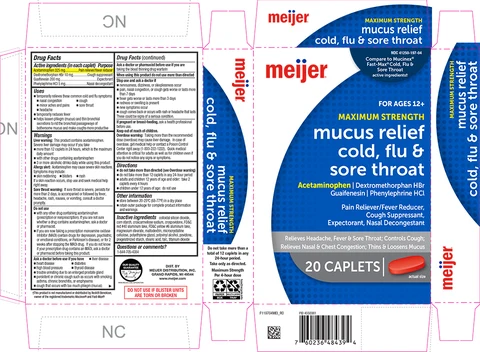 mucus relief cold flu and sore throat 포장