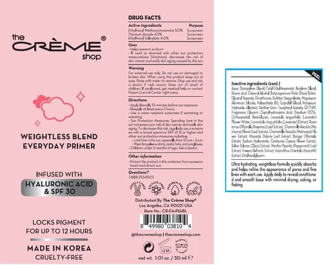 TCS WEIGHTLESS BLEND EVERYDAY PRIMER 포장
