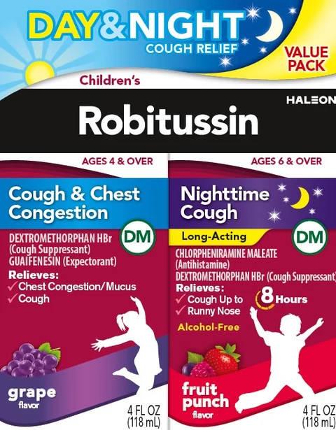 Robitussin Day and Night Cough Relief Value Pack packaging