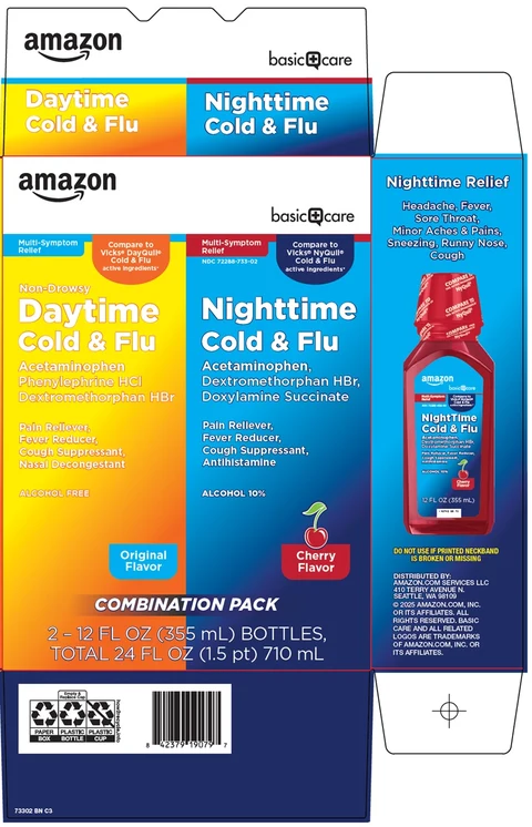 basic care daytime nighttime cold and flu 포장