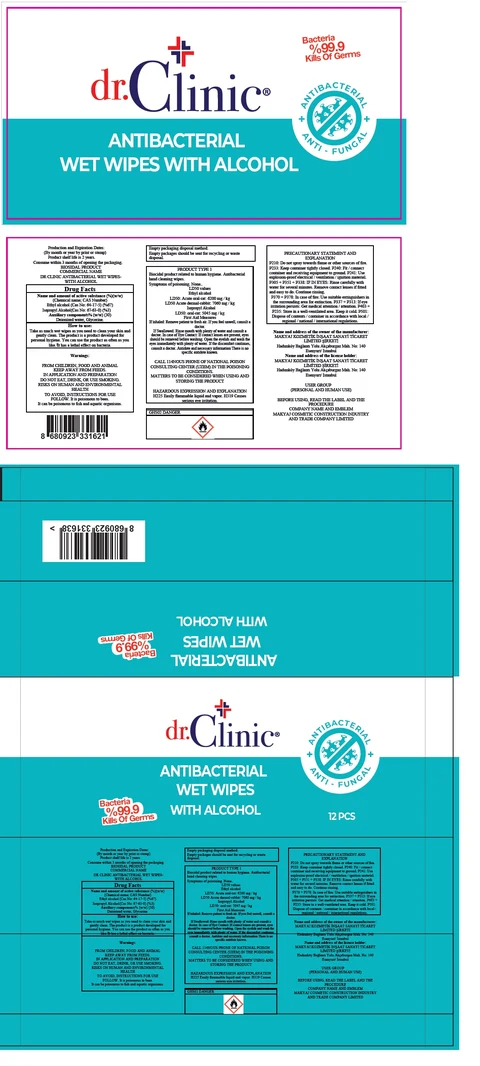 dr.Clinic ANTIBACTERIAL WET WIPES WITH ALCOHOL packaging
