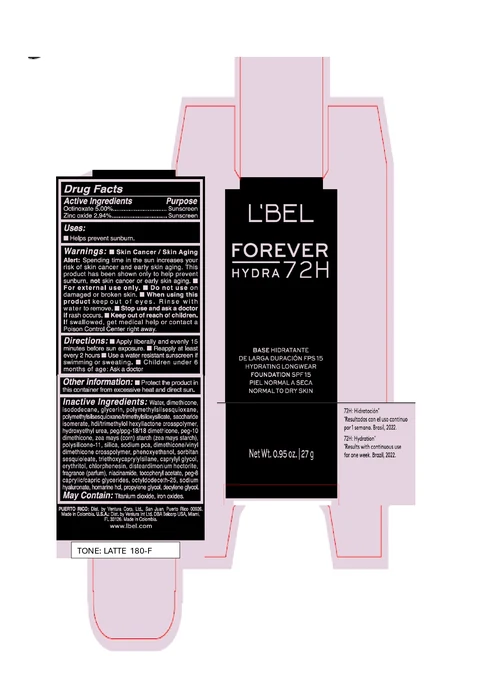 LBEL FOREVER HYDRA BASE HIDRATANTE DE LARGA DURACION FPS 15 HYDRATING LONGWEAR FOUNDATION SPF 15 CAPUCCINO 310-C / LBEL FOREVER HYDRA BASE HIDRATANTE DE LARGA DURACION FPS 15 HYDRATING LONGWEAR FOUNDATION SPF 15 BEIGE 220-C / LBEL FOREVER HYDRA BASE HIDRATANTE DE LARGA DURACION FPS 15 HYDRATING LONGWEAR FOUNDATION SPF 15 ALMENDRA 230-N / LBEL FOREVER HYDRA BASE HIDRATANTE DE LARGA DURACION FPS 15 HYDRATING LONGWEAR FOUNDATION SPF 15 LATTE 180-F / LBEL FOREVER HYDRA BASE HIDRATANTE DE LARGA DURACION FPS 15 HYDRATING LONGWEAR FOUNDATION SPF 15 CHAMPAGNE 170-N packaging