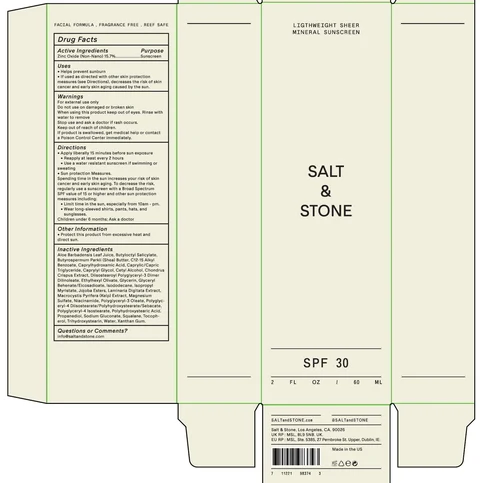 Salt and Stone Lightweight Sheer Mineral Sunscreen SPF30 포장