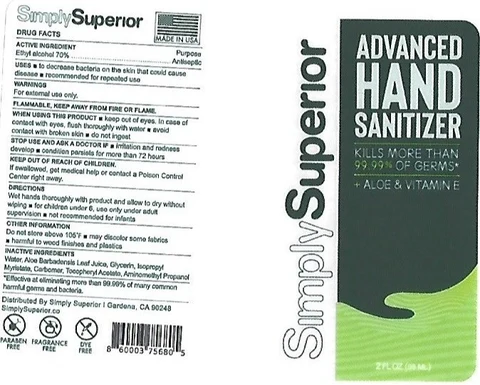 ADVANCED HAND SANITIZER 70 PERCENT 포장