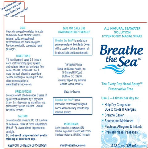 Breathe the Sea All-Natural Seawater packaging