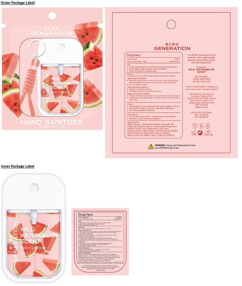BCBG GENERATION Hand Sanitizer WILD WATERMELON SCENT 포장