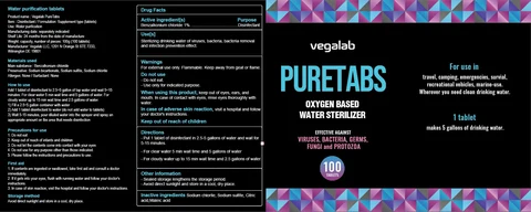 Vegalab PURETABS 포장