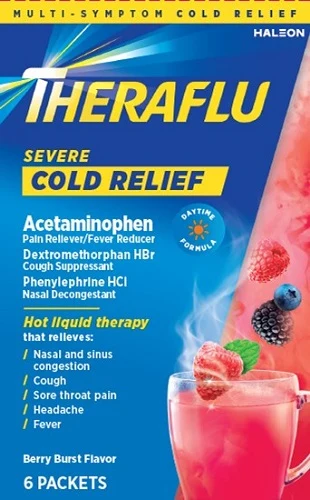 Theraflu Severe Cold Relief Daytime Berry Burst packaging