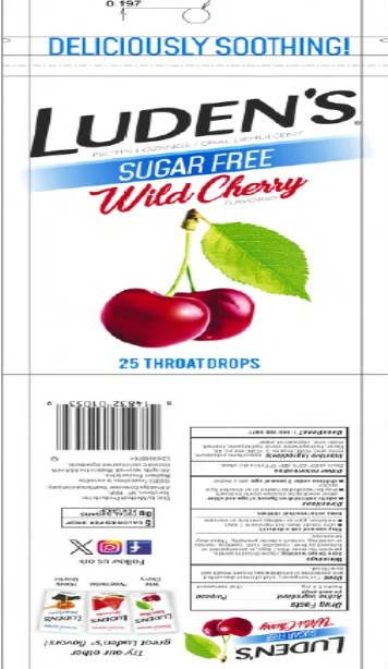 LUDENS SUGAR FREE WILD CHERRY THROAT packaging