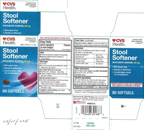 STOOL SOFTENER DOCUSATE SODIUM 50 MG 포장