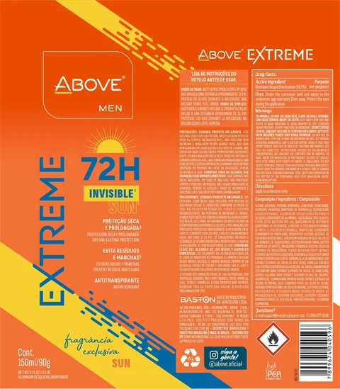 ANTIPERSPIRANT ABOVE EXTREME SUN MEN 포장