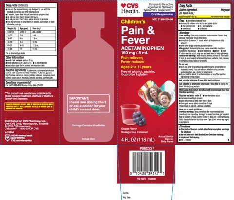 Childrens Pain and Fever packaging