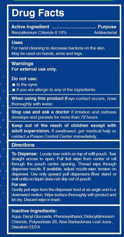 Antibacterial Wet Wipes 포장