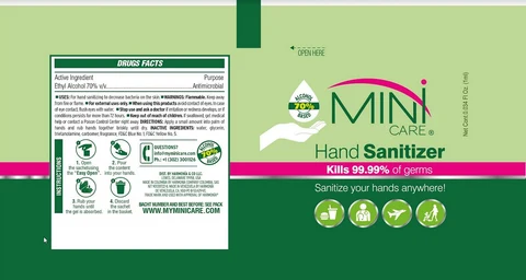 MINI CARE Hand Sanitizer Alcohol 포장