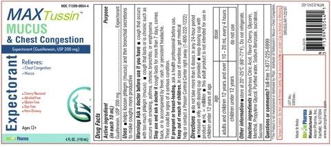 MAX Tussin Mucus and Chest Congestion packaging