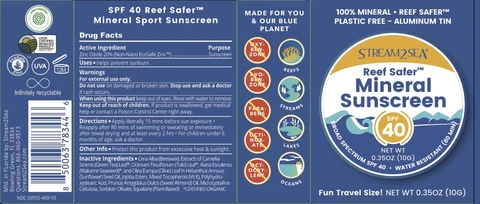 Stream2Sea Reef Safer Mineral Sunscreen SPF40 packaging