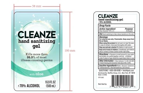 CLEANZE HAND SANITIZING packaging