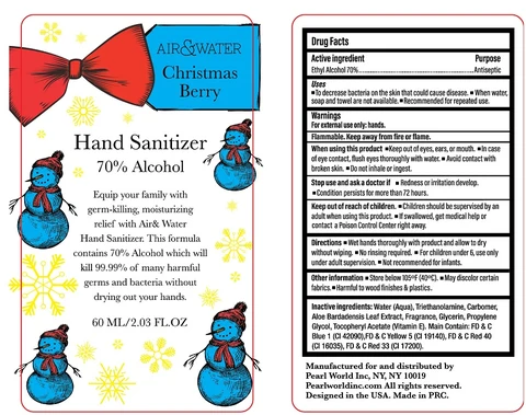 Air and Water Christmas Berry Hand Sanitizer 포장