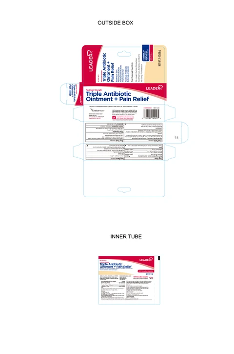 Leader Triple antibiotic and pain relief packaging
