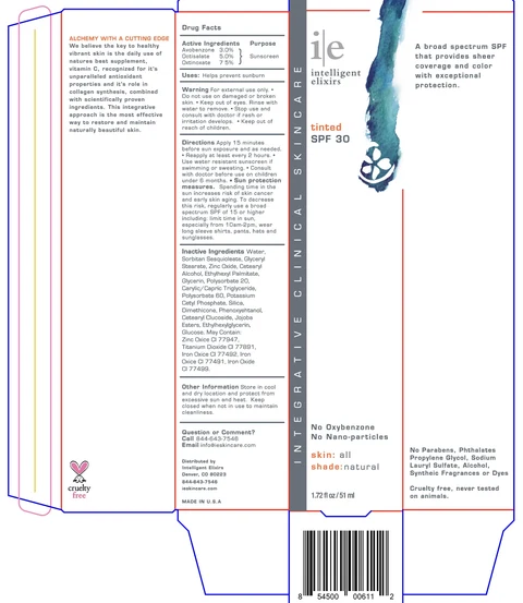 Intelligent Elixirs Tinted Broad Spectrum SPF 30 - Natural / Intelligent Elixirs Tinted Broad Spectrum SPF 30 - Golden / Intelligent Elixirs Tinted Broad Spectrum SPF 30 - Tan 포장