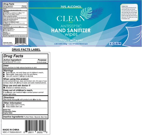 CLEAN ANTISEPTIC HAND SANITIZER wipes packaging