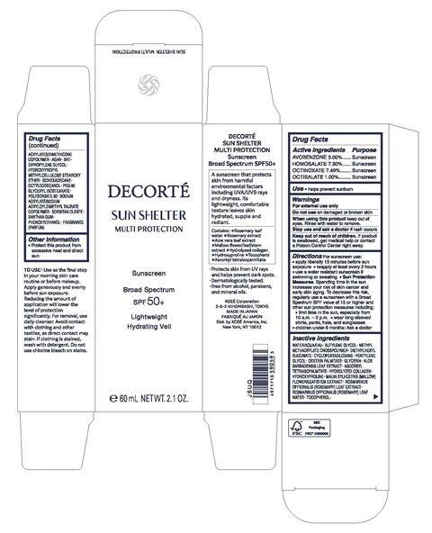 DECORTE SUN SHELTER MULTI PROTECTION Sunscreen SPF 50 Broad Spectrum 포장