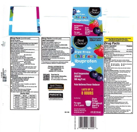 Childrens Ibuprofen Oral Suspension, Dye Free packaging