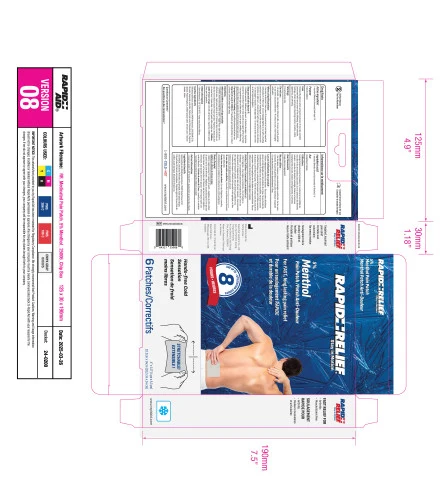 Rapid Relief Menthol Pain Patch 포장