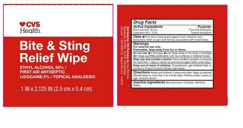 Bite and Sting Relief Wipe 포장