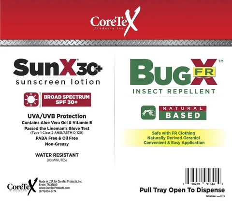 SunX SPF 30/BugX Wallmount 포장