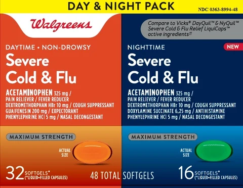 SEVERE COLD AND FLUDAYTIME NON DROWSY and NIGHTTIME 포장