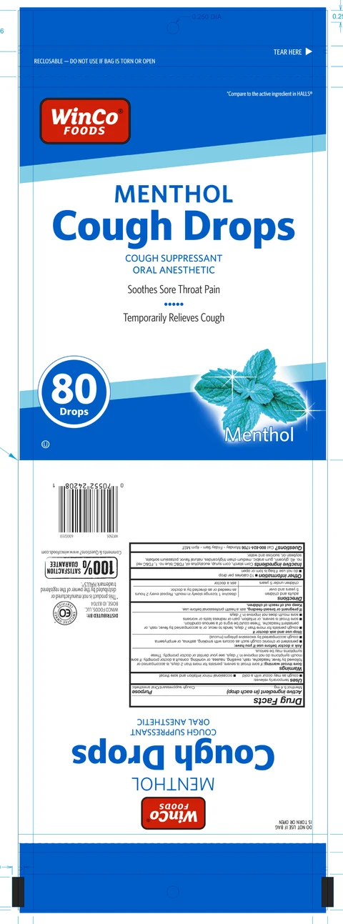 menthol cough drops 포장