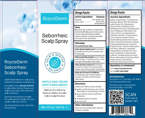 RoyceDerm Seborrheic Scalp .spray. 포장