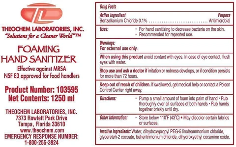 Theochem Foaming Hand Sanitizer packaging