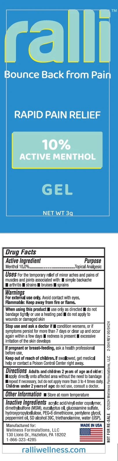 Ralli Rapid Pain Relief 포장