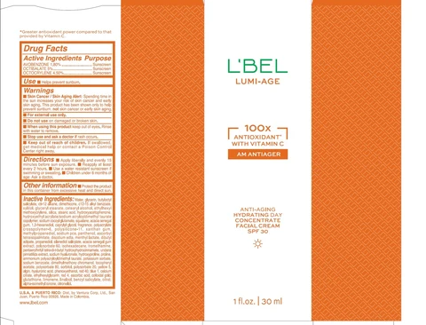 LBEL LUMI-AGE ANTI-AGING HYDRATING DAY FACIAL SPF 30 packaging