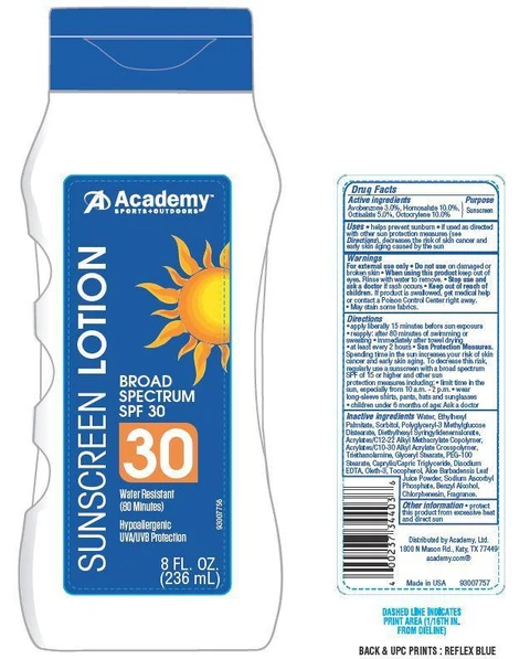 Academy Sport SPF 30 packaging