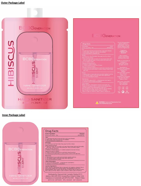 BCBGENERATION HAND SANITIZER HIBISCUS SCENT 포장