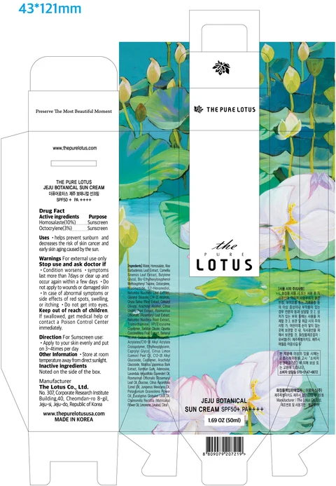 THE PURE LOTUS Jeju Botanical SunCream 포장